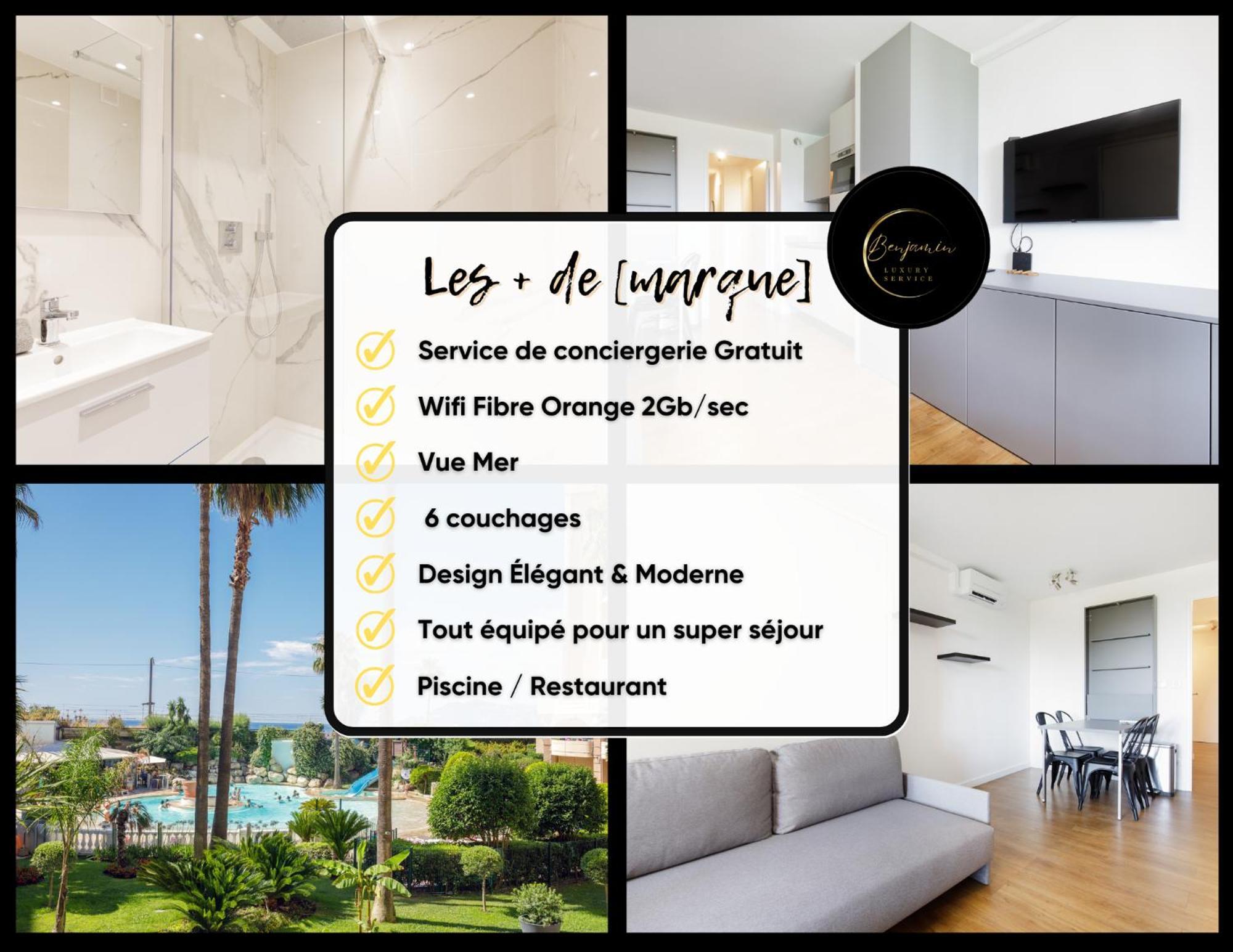Suite 118 - Piscine - 50 Metres Plage - Terrasse - Clim - Wifi كان المظهر الخارجي الصورة